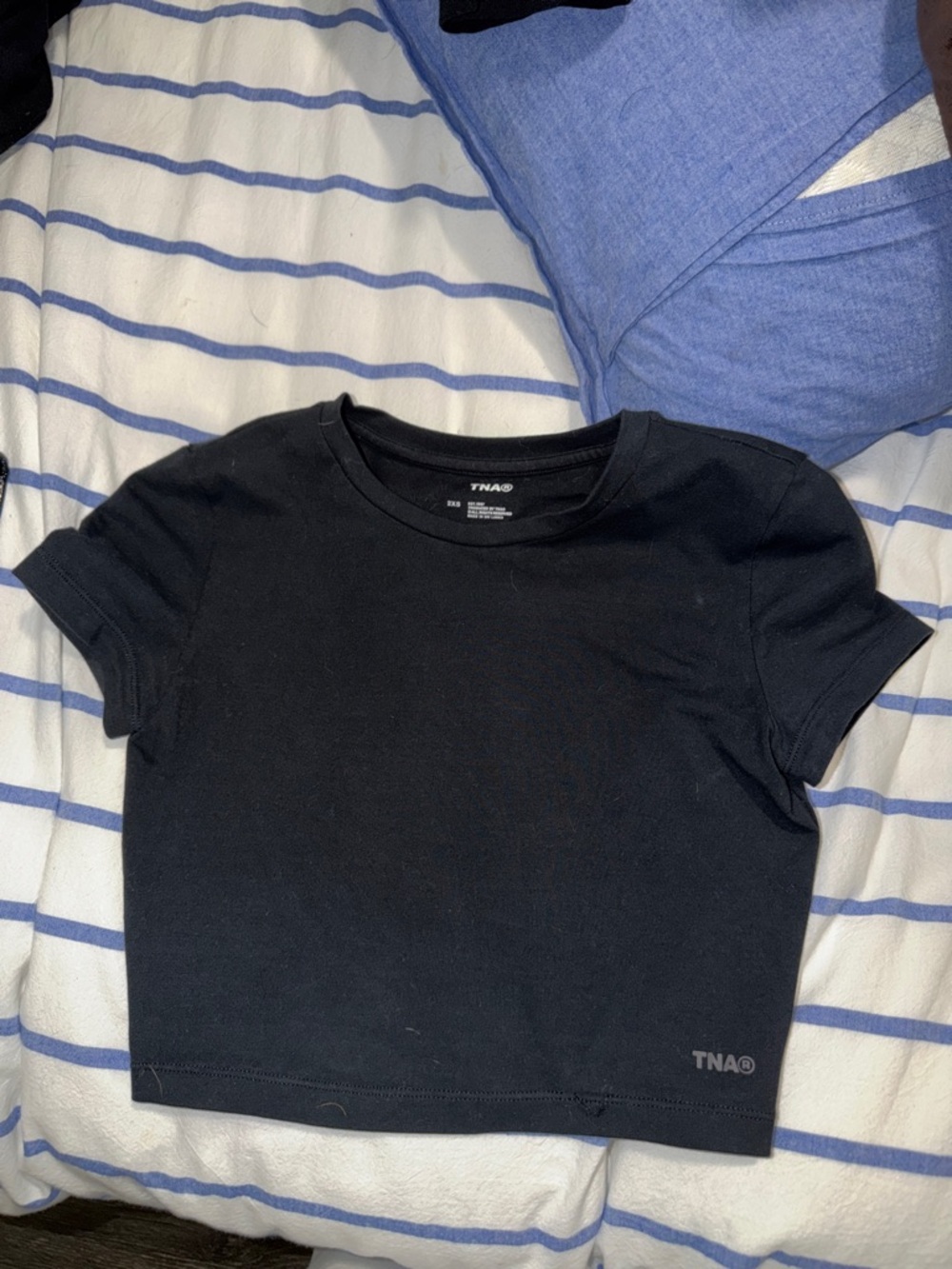 TNA Black Cropped Tee
